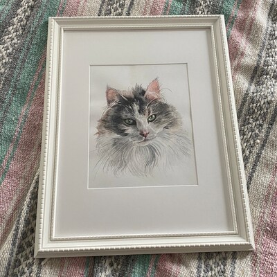Custom Cat Portrait Watercolor Hand Painted From Your Photo, Custom Pet ...