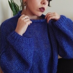 【希少】NKNIT blue mohair hoodie knit mnml Men's Mohair Hoodie Blue at Amazon Men's Clothing store