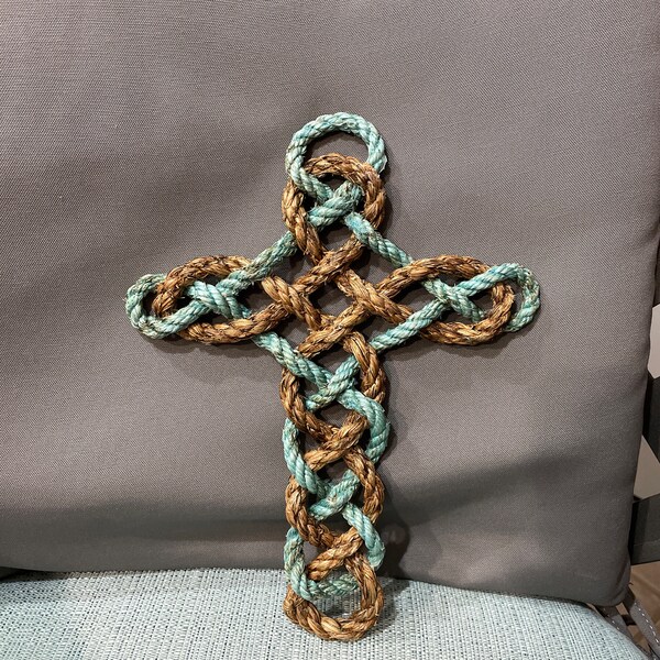 Twisted Rope Cross, Wall Cross, Religious Home Decor, Rope Artwork ...