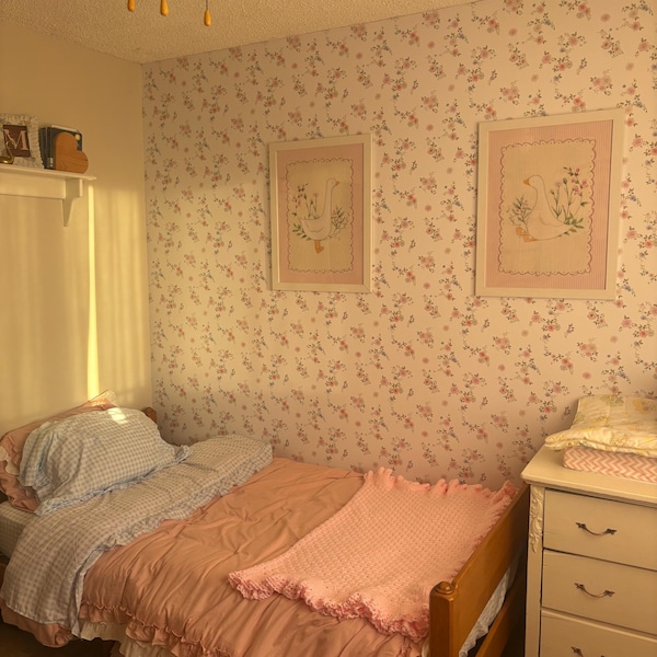 Vintage Pink Silly Goose Nursery Prints, Pink Wall Gallery, Sweet ...