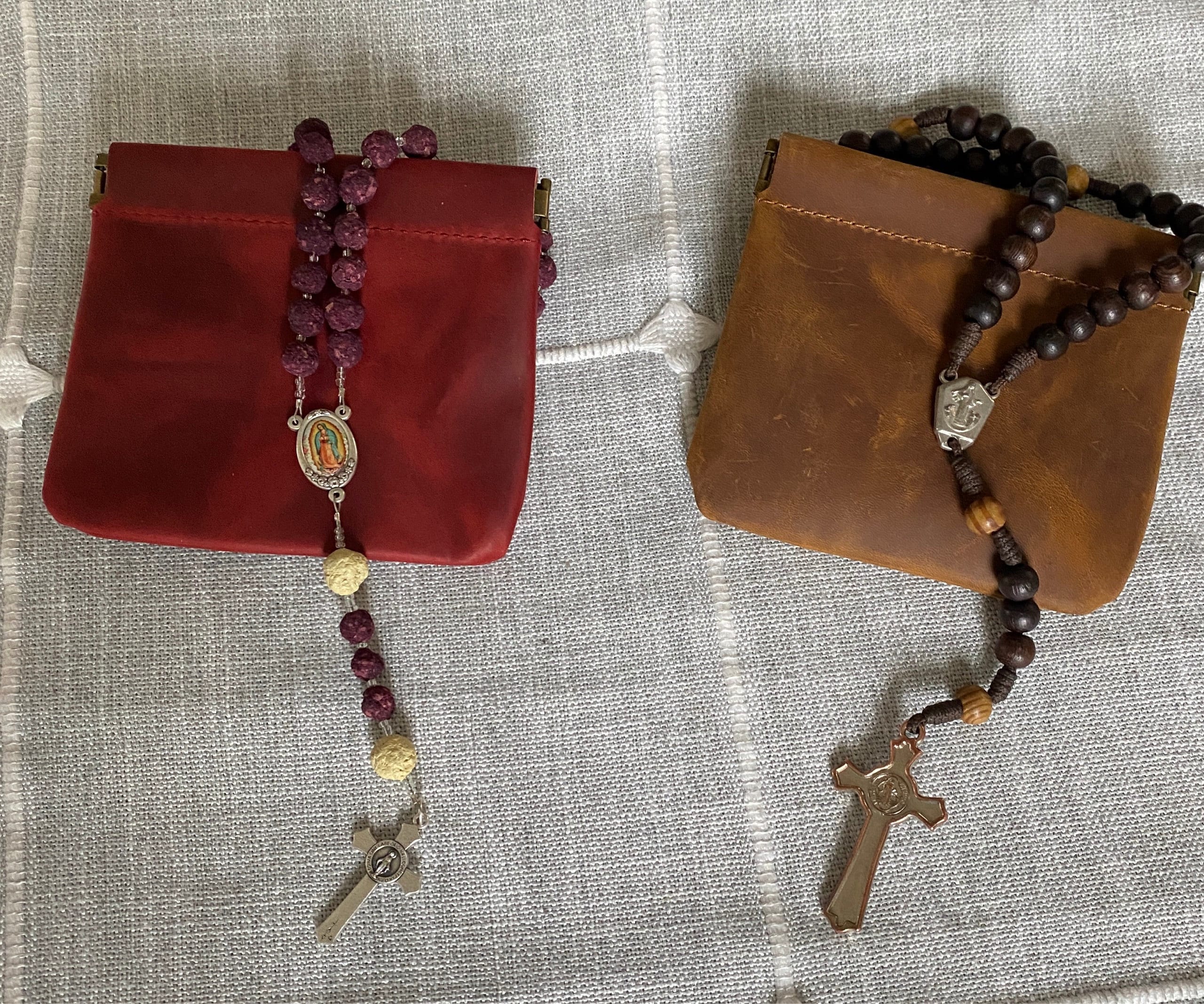 Personalized Leather Rosary Pouch | Perfect 1st Communion and Confirmation Gift, Valentine&#39;s day gifts