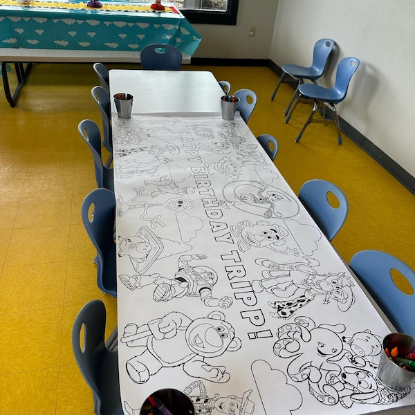 LARGE Christmas Activity Coloring Table Cloth Giant Coloring Sheet ...