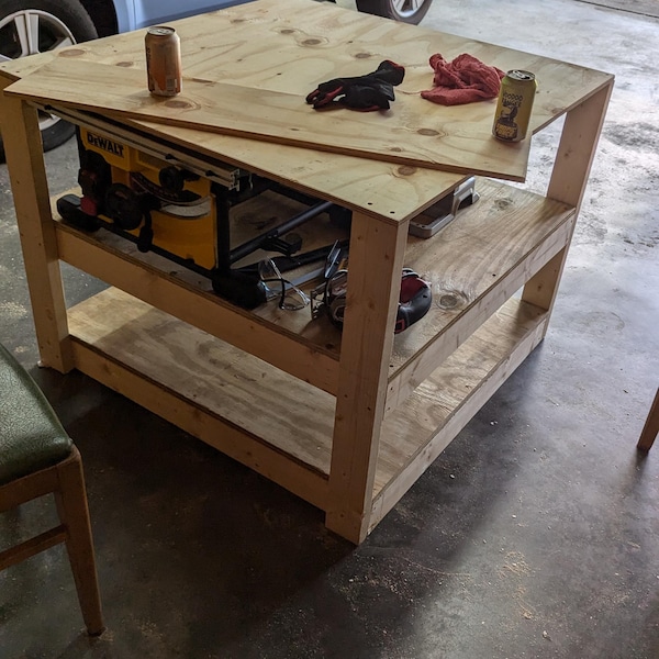 All in One Workbench - DIY Build Plans for Milwaukee Miter Saw Table ...
