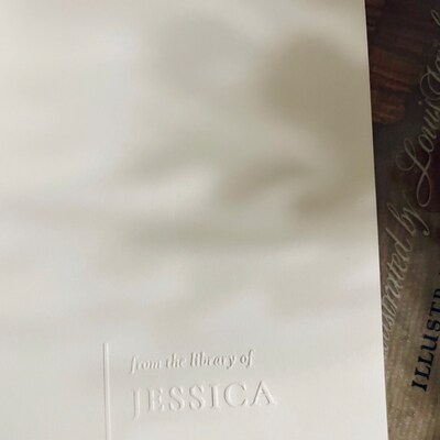 Minimal Personalized Book Embosser Stamp From the Library of Ex Libris ...