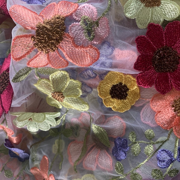 Blue Hand Embroidered Patch 9.8x7 Inches - Military Style Sew-on Applique