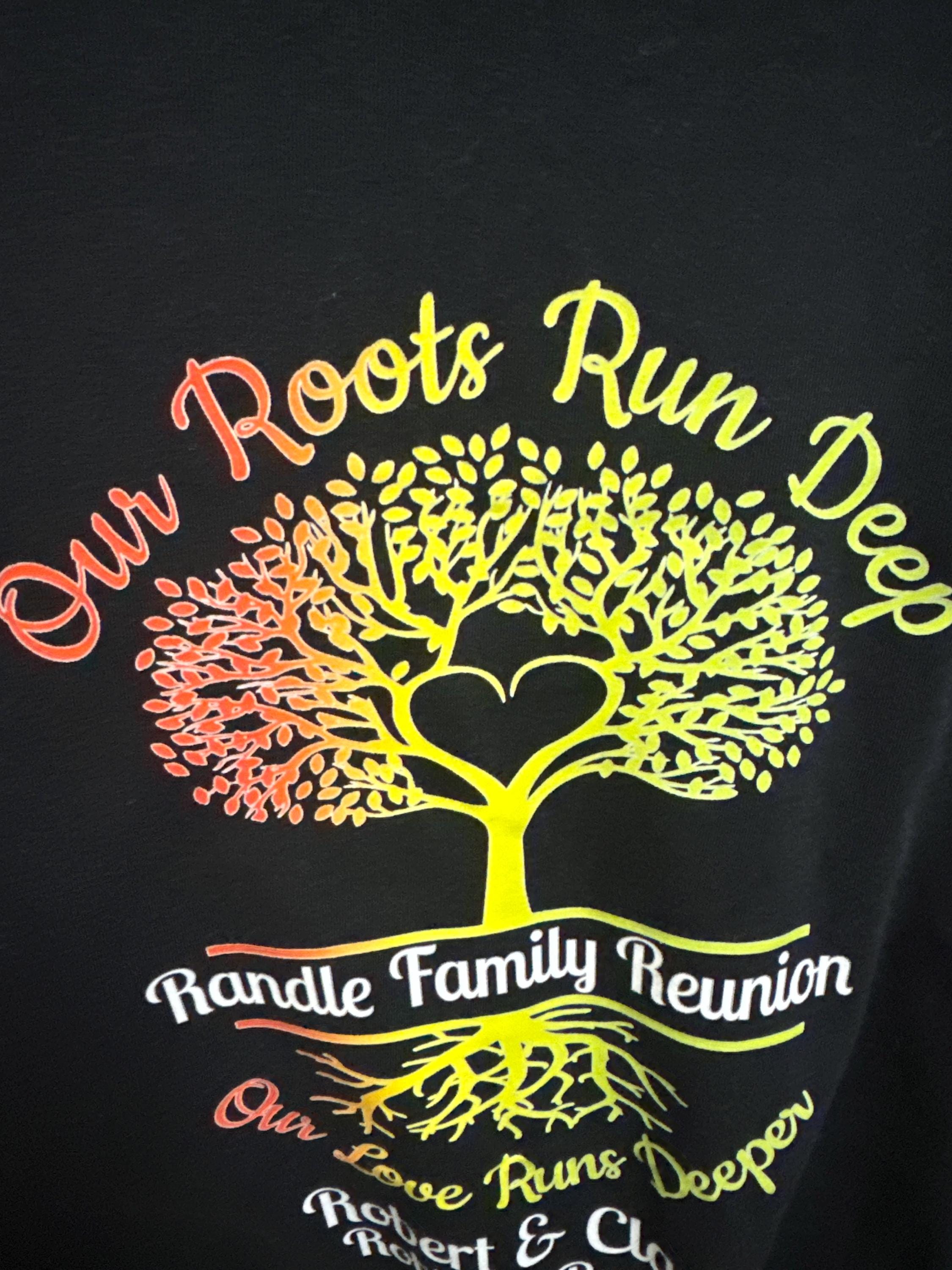 Customizable Family Reunion Shirts -Roots Run Deep with Heart Family Matching Group Shirt/ Vacation Shirts- Unisex,  Kids, Babies