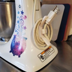 SplashNColor Cable Wrap Attachment Compatible with KitchenAid Stand Mixer Cord Storage for Kitchen Aid Cable Organizer (White)