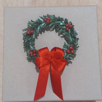 Dollhouse Miniature Christmas Wreath - Etsy