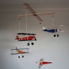 Airplane Mobile, 4 Different Hanging Planes, Decorative Wooden Airplane ...