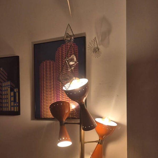 Mid-century Italian Style Brass Floor Lamp With Base and Cone-shaped ...