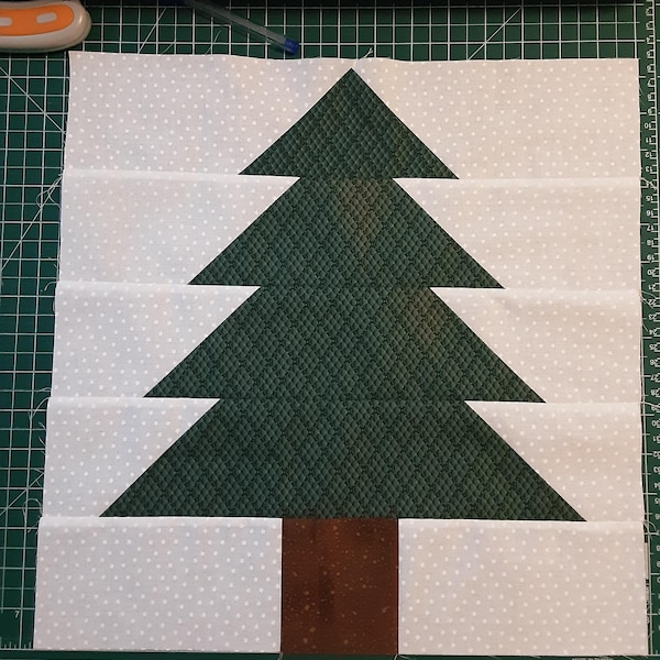 Evergreen Quilt Block Pattern, Tree Block Traditional Piecing, Quilted ...