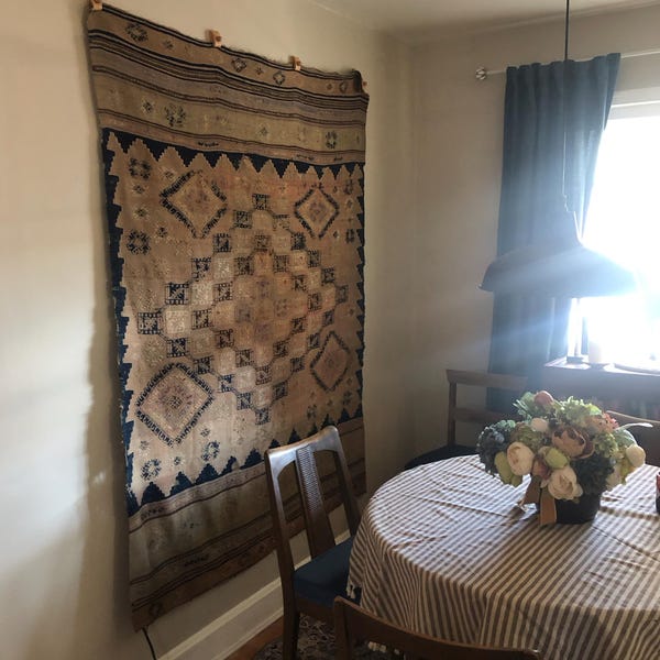 4 Small Tapestry Hangers for Walls, Quilt Hangers - Wooden Clamp Holder ...