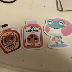 Animal Crossing Vinyl Sticker Maple Syrup Dom Sports Drink Coco Coconut Water Marshal Coffee