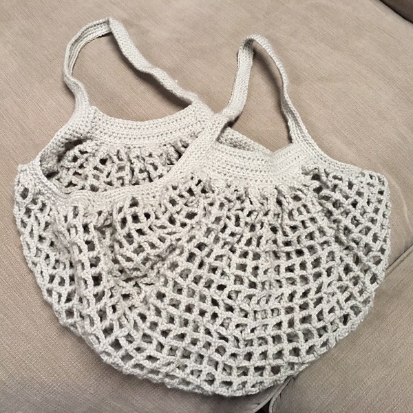 Crochet Pattern // Net Bag Market Tote Grocery Mesh String // French ...