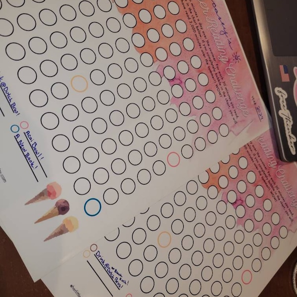 Blue Summer Reading Challenge Chart Instant Download Printable Etsy