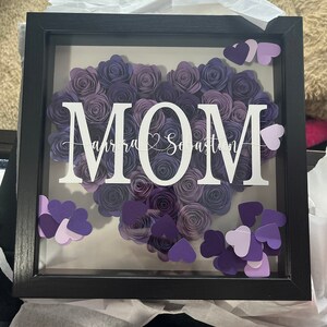 Mom Shadowbox With Flowers/personalized Shadowbox W - Etsy