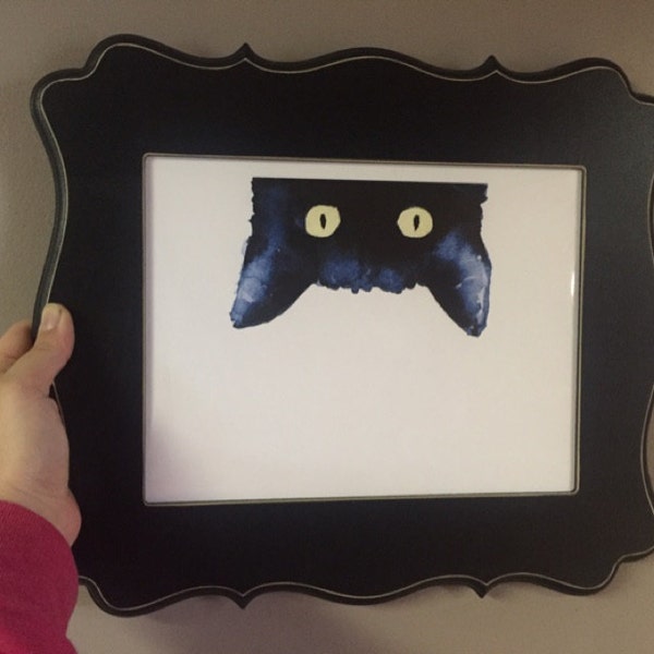 Sneaky Black Cat - Art Print - Wall Decor - Watercolor Painting - Etsy