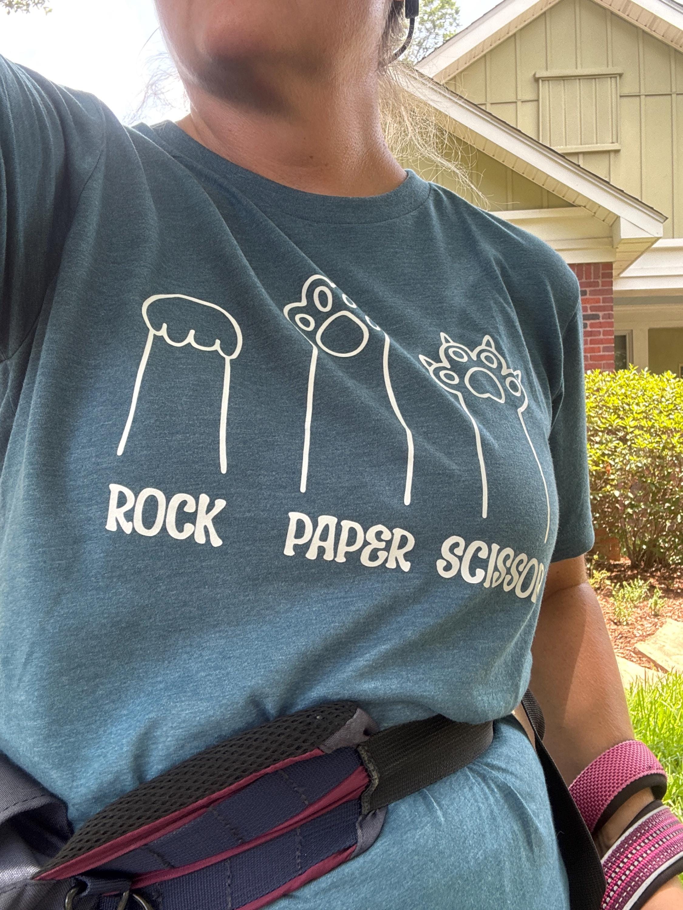 Rock Paper Scissors Sweatshirt, Funny Cat Paw Shirt, Unisex Crewneck Shirt for Cat Lover, Cat Owner Shirt, Cat Paws Shirts, Gift for Cat Mom