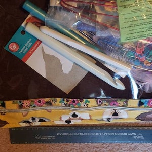 Vinyl Cross Stitch Project Bag Embroidery Bag Project Bag Knitting ...