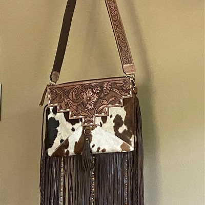 Haute Southern Hyde the Lancaster Purse Tooled Leather and Cowhide - Etsy