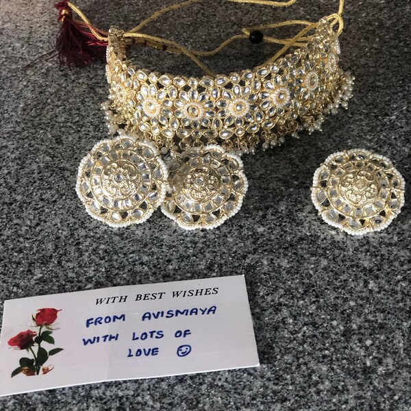 Handmade Black Braided Thread Golden Ghungroo Choker Necklace Set ...