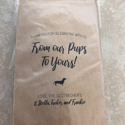 Doggie Bag Wedding Treat Bags, Dachshund, Goodie Bags, Wedding Favor ...