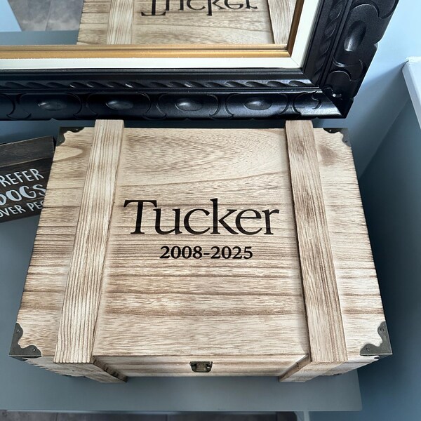 Personalised Dog Toy Box Crate for Pet Toys With Name Large Wooden ...