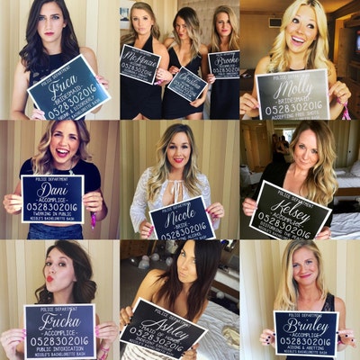 PRINTABLE Bachelorette Party Mugshot Signs. UP to 5 SIGNS. Customized ...