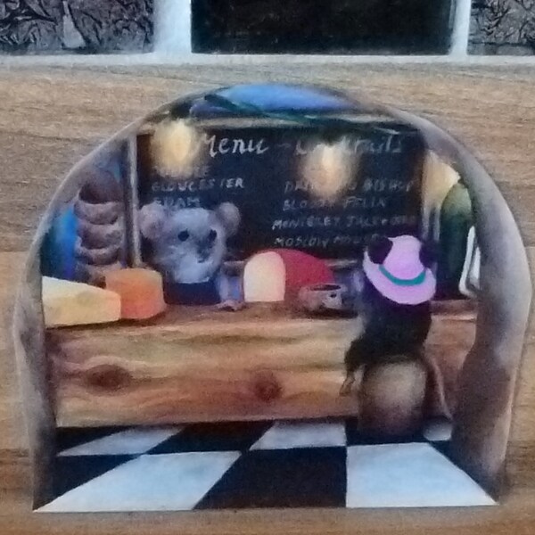 Wandtattoo Mauseloch "Romantic Dinner" – 8 X 20 Cm, Schwarz, Selbstklebend