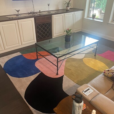 Flamingo Modern Abstract Woolen Minimalist Subtle Colorful Area Rug for ...