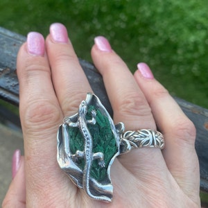 Unique Abstract Ring Turquoise Ring Adjustable Sterling - Etsy