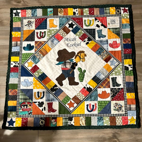 Cowboy Adventures Quilt Pattern, Western Baby Quilt (PDF Pattern) - Etsy