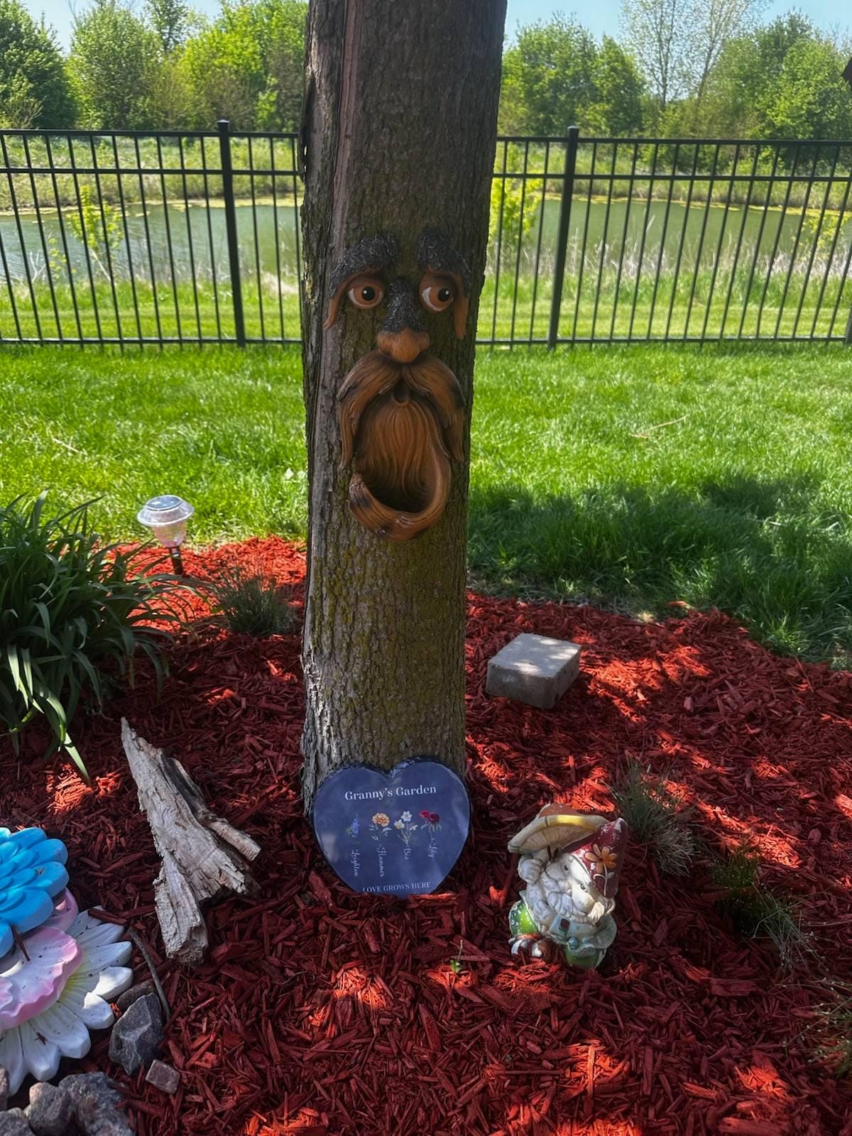 Tree Faces Garden Decor –Tree Hugger Bird Feeder– Yard Art– gift for dad- tree decorations outdoor- Garden Sculpture- Magical face for tree