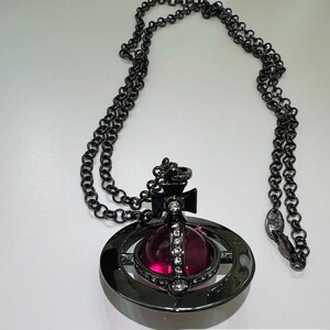 Vivienne Westwood Orb Necklace, Burgundy Red Gemstones Pendant - Etsy