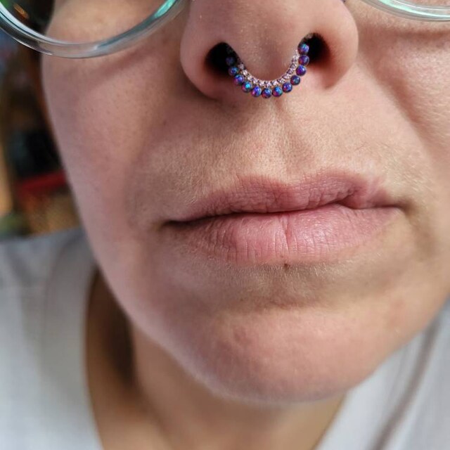 Sleepy Lavender Fire Opal and Amethyst CZ 8mm, 10mm Titanium