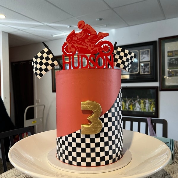 View of Personalised Sports Bike Cake Topper/gift for Biker or Rider/cake Decor ...