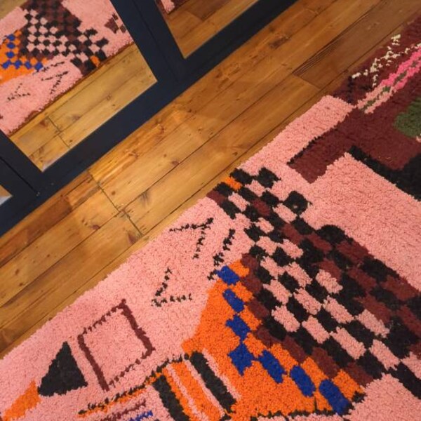 Large Black and White Checkered Rug, Moroccan Berber Checkered Rug ...