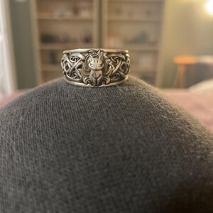 Kitsune Fox Celtic Ring, Kitsune Ring Sterling Silver, Fox Kitsune