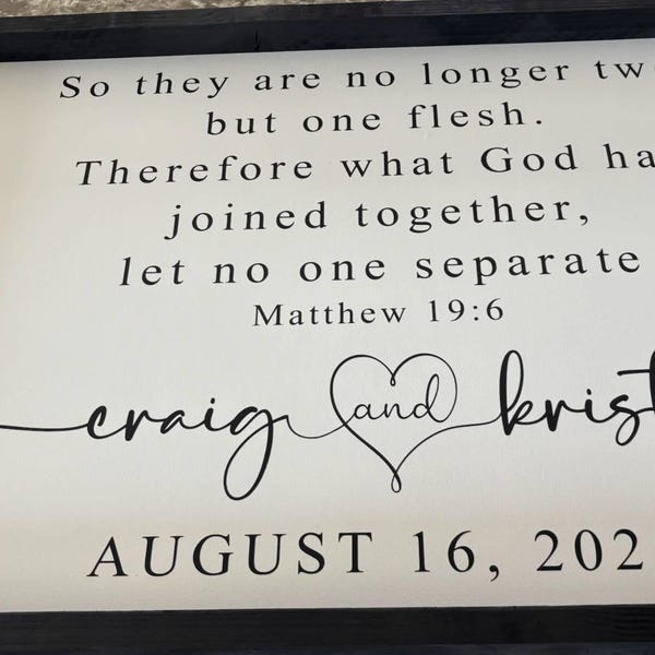 Matthew 19:6, What God Has Joined Together Let No One Separate, Custom ...