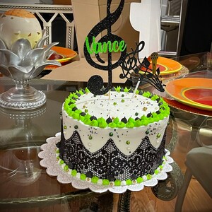 Sumerk Décorations De Gâteau D'anniversaire à Paillettes Noires Et