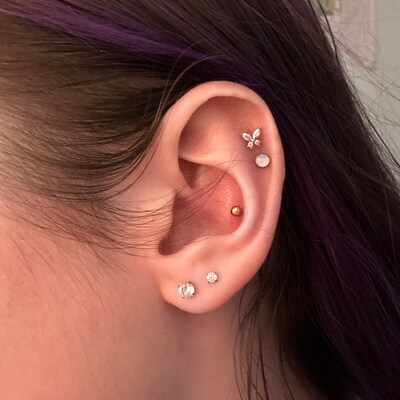 IMPLANT GRADE TITANIUM Marquise Gem Threadless Earring Cartilage Helix ...