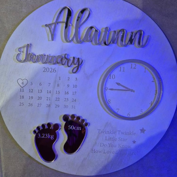 Personalized Baby Keepsake Plaque Birth Announcement Gift Sign, New ...
