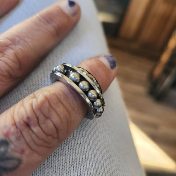 Fidget Ring Jewlery Unique Gift for Him Her – Stainless Steel Jewelry ...