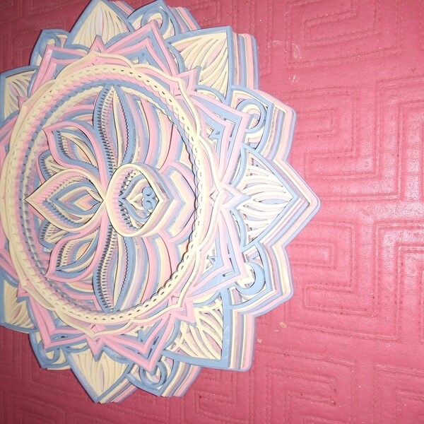 Lotus Mandala Multilayer SVG File, 9 Layer Laser Cut Design, DXF ...
