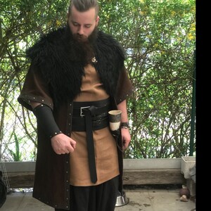 Medieval Celtic Viking Barbarian Mercenary Black Leather Kidney Belt ...
