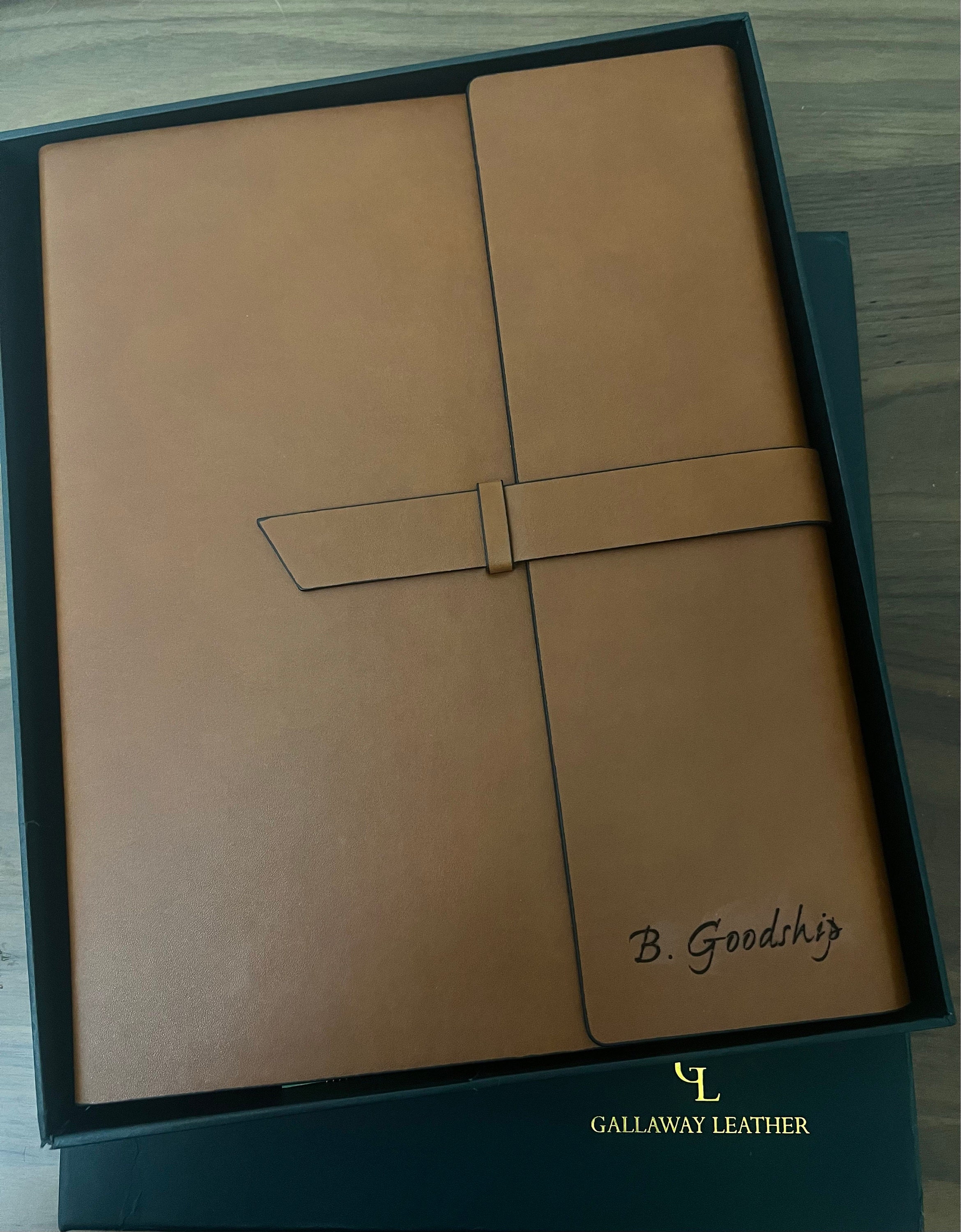 Personalized LEATHER PORTFOLIO Padfolio Notebook Organizer Folder Planner Business Corporate Gifts for Him Dad Men Boyfriend Custom Engraved