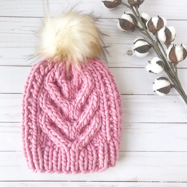 Super Bulky Cable Hat Knitting Pattern: Char Char Hat (PDF Pattern) - Etsy