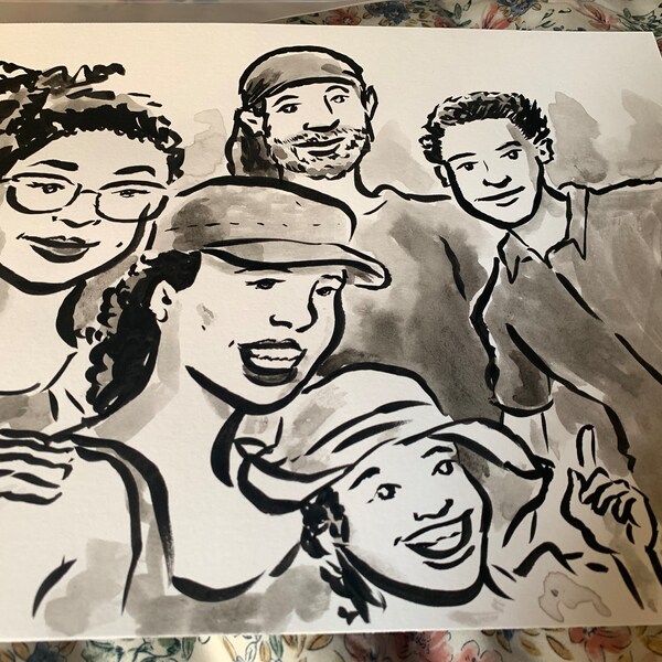 Dad and Kid Ink Drawing by Jarrett J. Krosoczka - Etsy