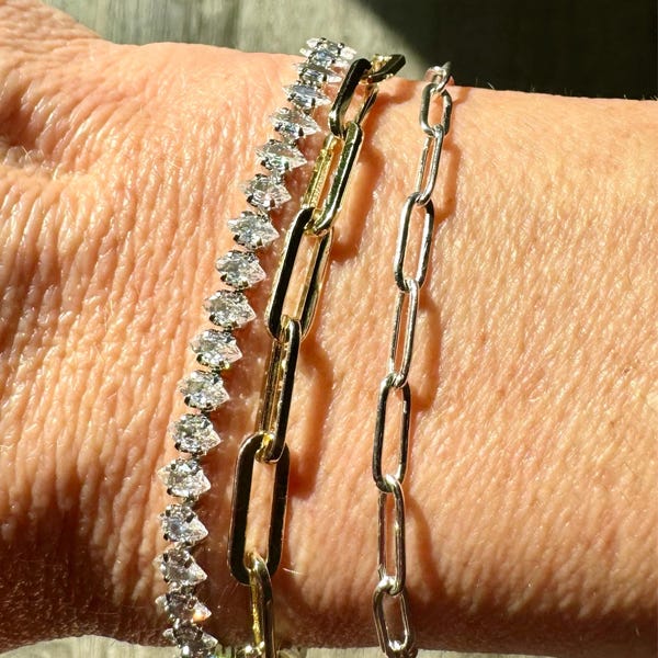 Tennis Bracelet, Gold Tennis Bracelet, Silver Bracelet, Diamond