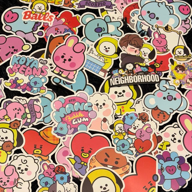 かわいいBT21キャラクターステッカー50枚セット - 愛らしいK-POP